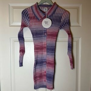 Pink/Purple Long Sleeve Mini Dress